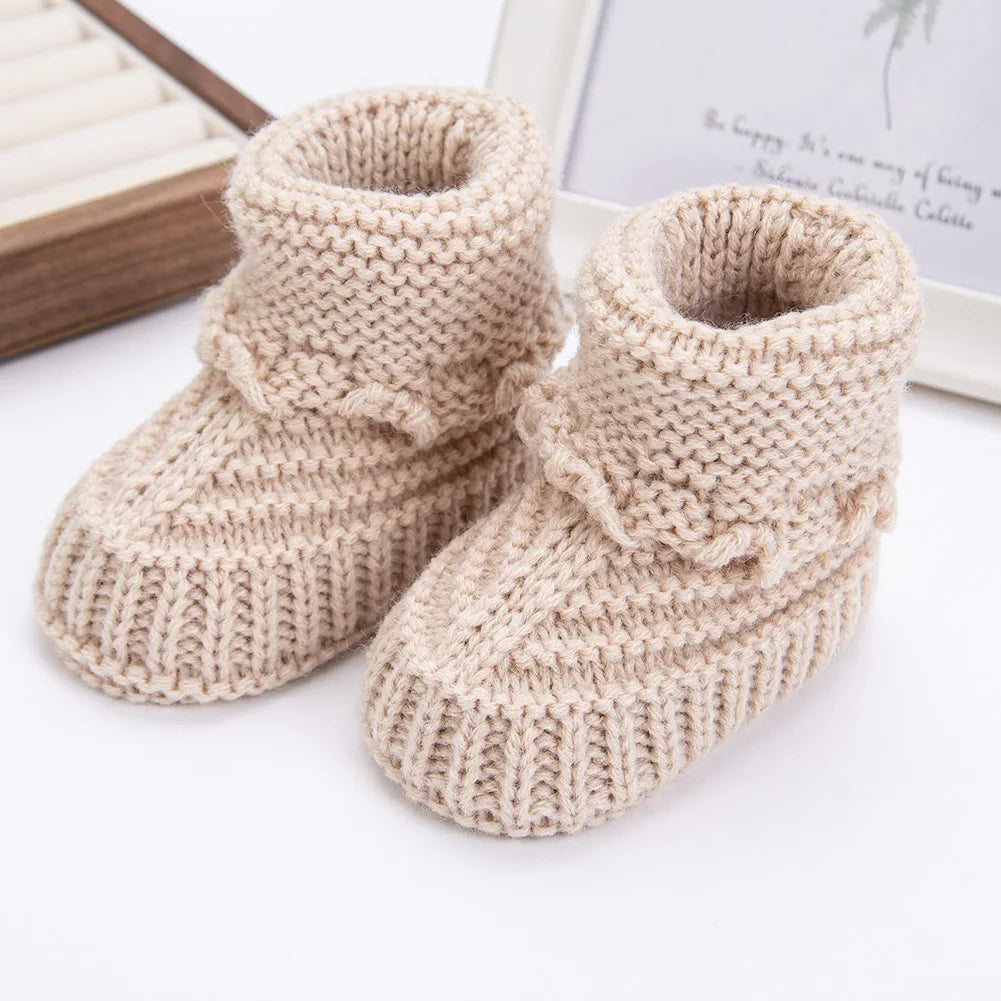 Heirloom Knit Baby Booties – Soft Cotton Newborn Slippers