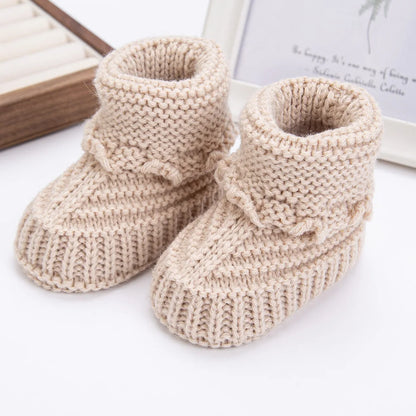 Heirloom Knit Baby Booties – Soft Cotton Newborn Slippers