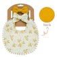 Floral Muslin Baby Bib & Bow Headband Set – 3 Piece Gift Set