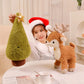 Plush Reindeer and Christmas Tree