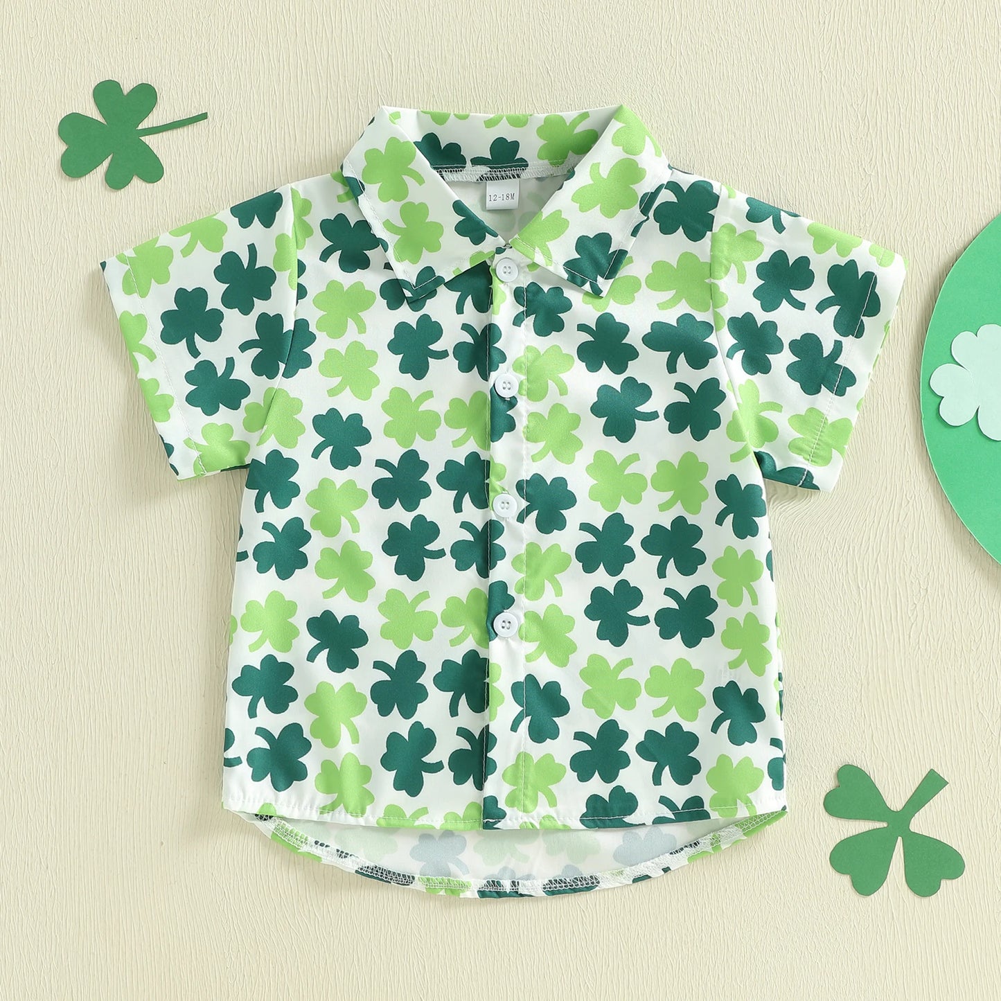 Lucky Shamrock Button-Up – Toddler St. Patrick’s Day Shirt