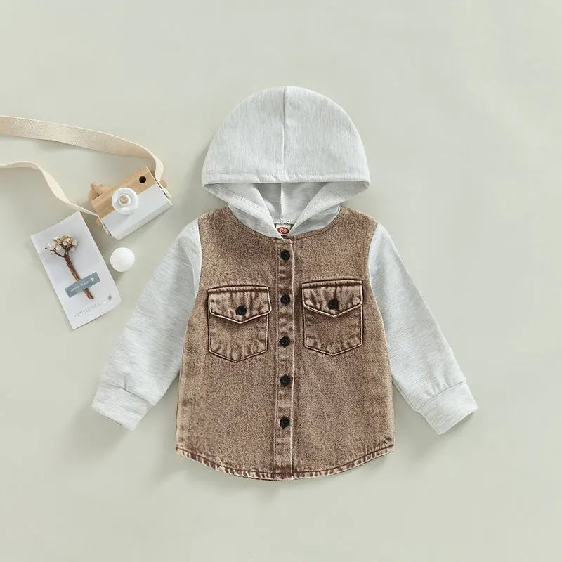 Kids Denim Jacket with Hoodie