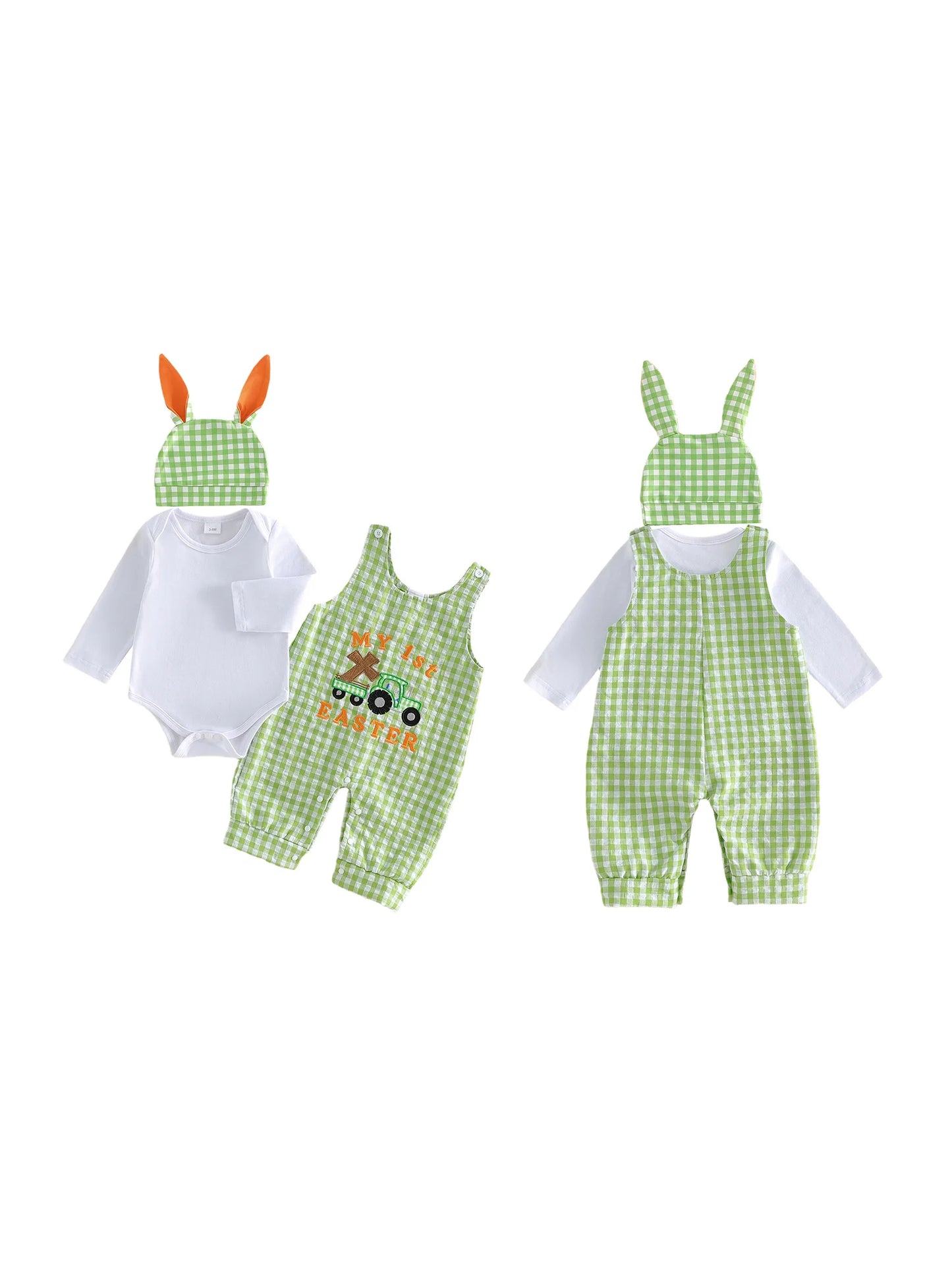 🐣 My First Easter Baby Romper Set – Bunny Hat Outfit