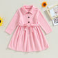 Girls Pink A-Line Spring Coat