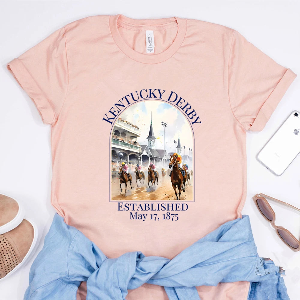 Vintage Kentucky Derby Horse Racing Graphic Tee – Classic Equestrian Heritage Shirt
