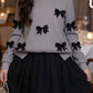 Girls Bow Sweater & Pleated Skirt Set –Dressy Two-Piece Outfit (8–12)