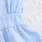 Girls Flutter Sleeve Striped Dress – Button Front Summer Style (8–12)