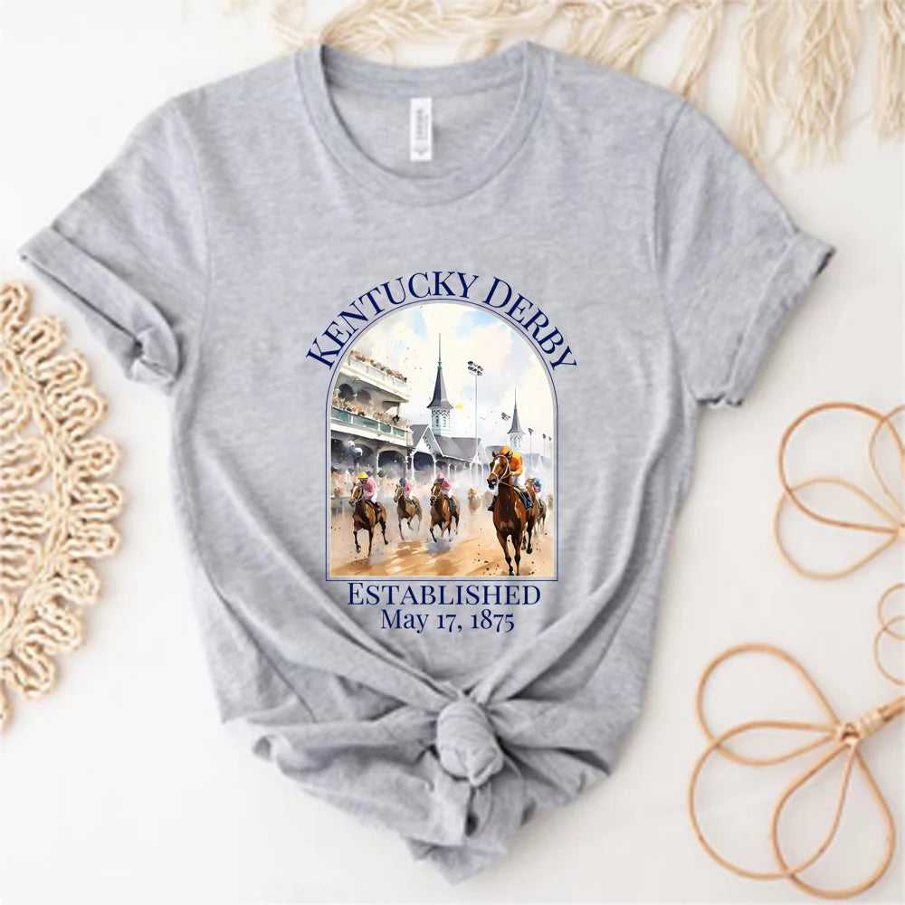 Vintage Kentucky Derby Horse Racing Graphic Tee – Classic Equestrian Heritage Shirt