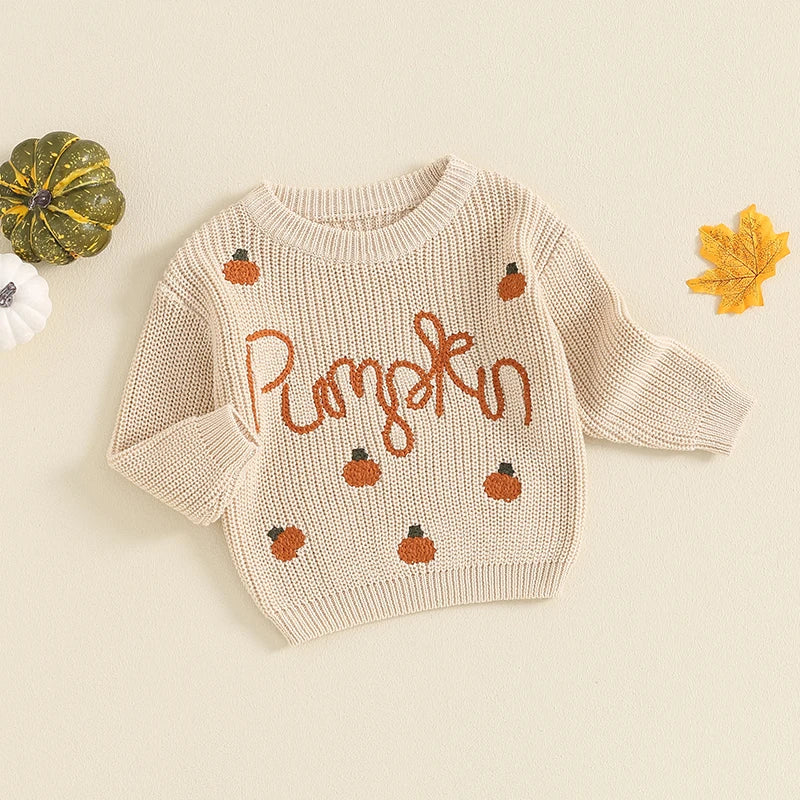 Pumpkin Patch Fall Knit Baby Toddler Sweater