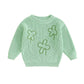 Toddler, Baby Four-Leaf Clover Knit Sweater