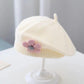 Sweet Blossom Knit Beret – Soft Flower Toddler Hat
