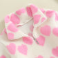 Pink Heart Print Pullover Jacket