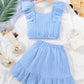 Girls Ruffle Crop Top & Skirt Set – Summer Party Outfit (8–12)