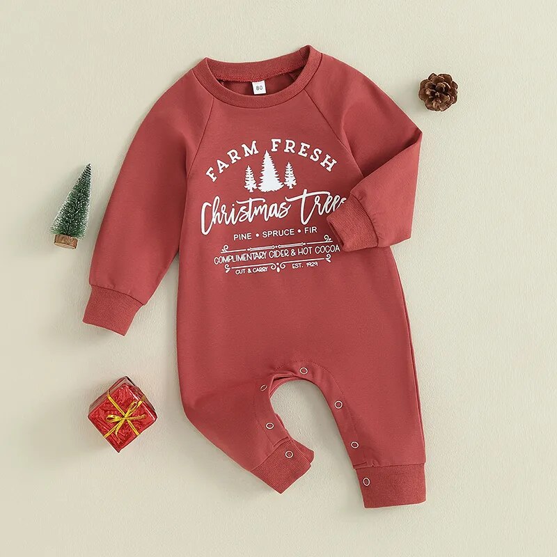 Farm Fresh Christmas Tree Baby Romper