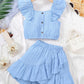 Girls Ruffle Crop Top & Skirt Set – Summer Party Outfit (8–12)
