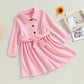 Girls Pink A-Line Spring Coat