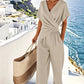 Wrap Top & Wide Leg Pant Set – Flowy Two-Piece Resort Outfit