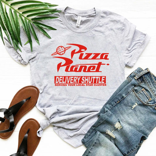 Pizza Planet Delivery Shuttle Graphic Tee – Retro Space Parody Shirt