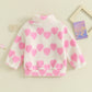 Pink Heart Print Pullover Jacket