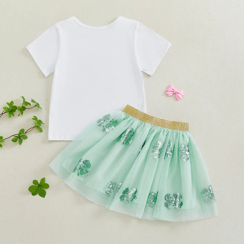 In My Lucky Girl Era” 2-Piece Skirt Set – Shamrock Tulle Outfit