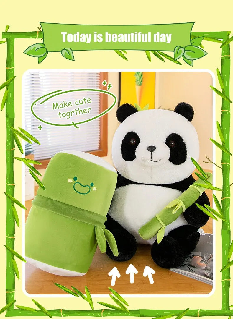 Bamboo Tube Panda Plushie