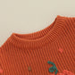 Baby Pumpkin Autumn Fall Pullover Knit Sweater for Boys and Girls