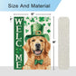St. Patrick’s Day Golden Retriever Garden Flag – Welcome Shamrock Dog Flag