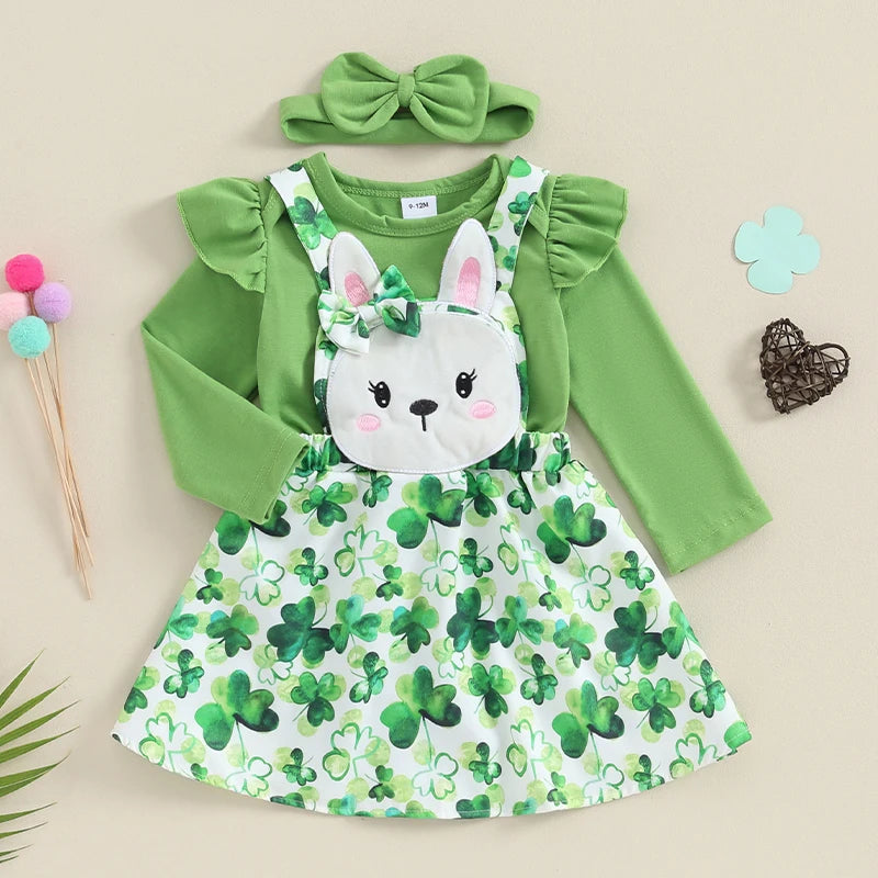 St. Paddy Baby Girl 3-Piece Outfit