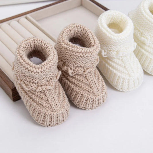 Heirloom Knit Baby Booties – Soft Cotton Newborn Slippers