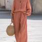 Lightweight Button-Up Lounge Set – Relaxed Top & Wide Leg Pants