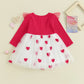 Girls Heart Print Valentine's Day Dress