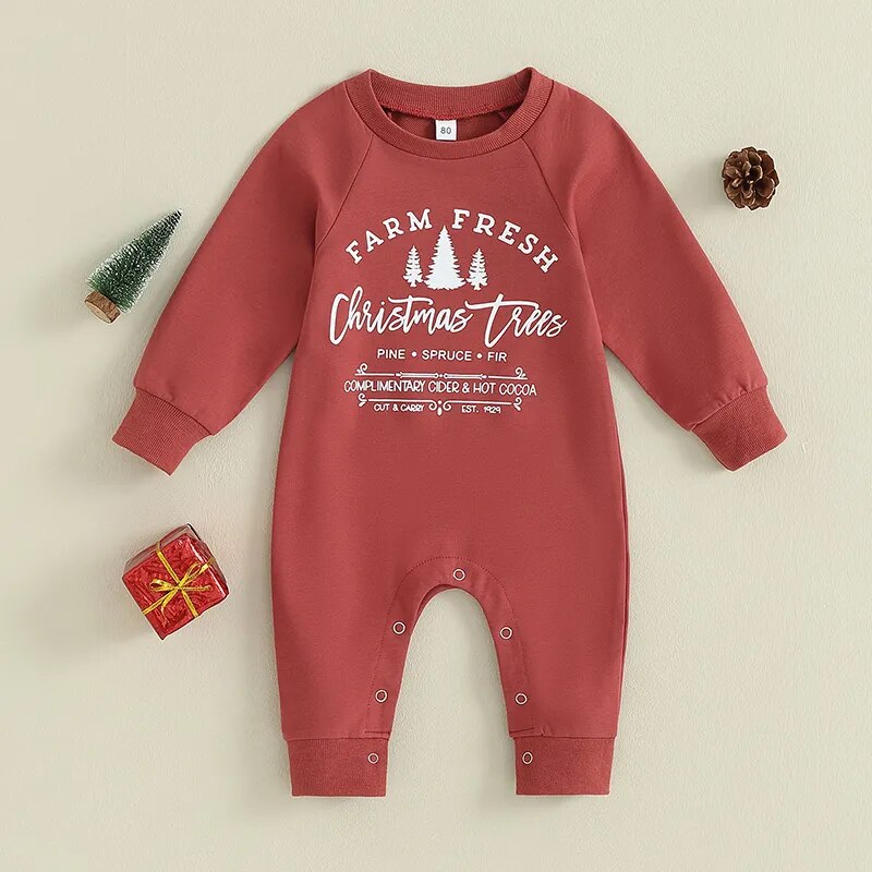 Farm Fresh Christmas Tree Baby Romper