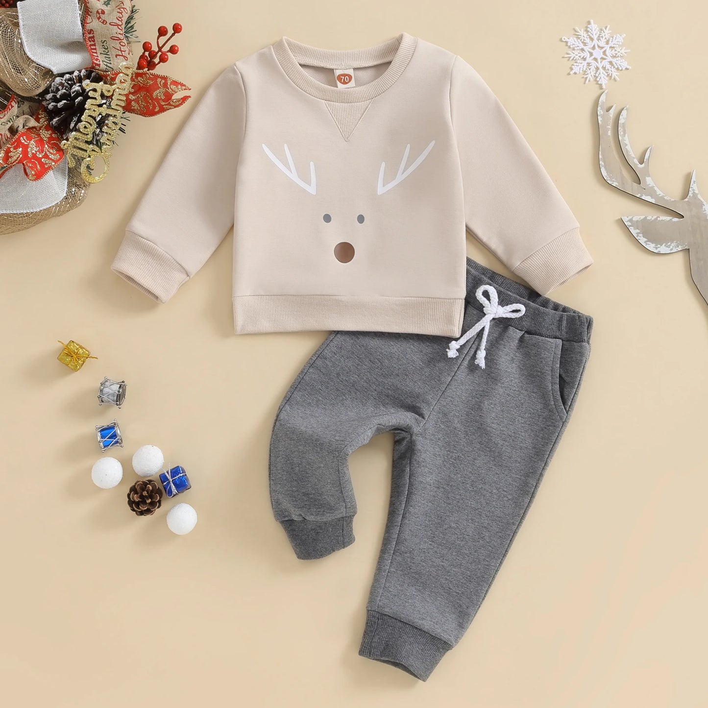 Reindeer 2-Piece Baby Toddler Outfit