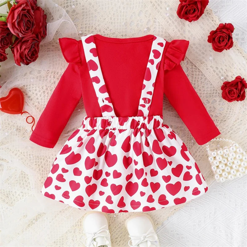 Infant/Baby Girl Valentines Day Outfit -3D Heart Elephant