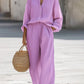 Lightweight Button-Up Lounge Set – Relaxed Top & Wide Leg Pants