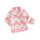 Pink Heart Print Pullover Jacket