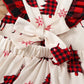 Infant Baby Girls Christmas Dress -Tree and Reindeer Plaid Print