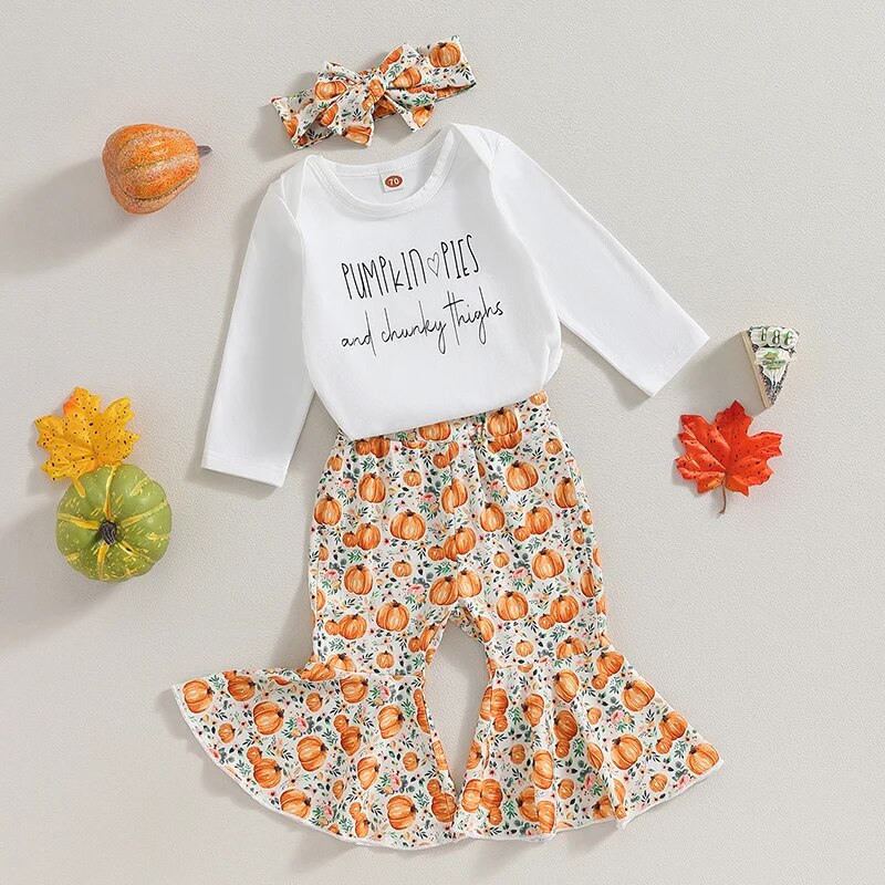 Infant Baby Girls Thanksgiving Clothes 3pcs Set