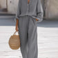 Lightweight Button-Up Lounge Set – Relaxed Top & Wide Leg Pants