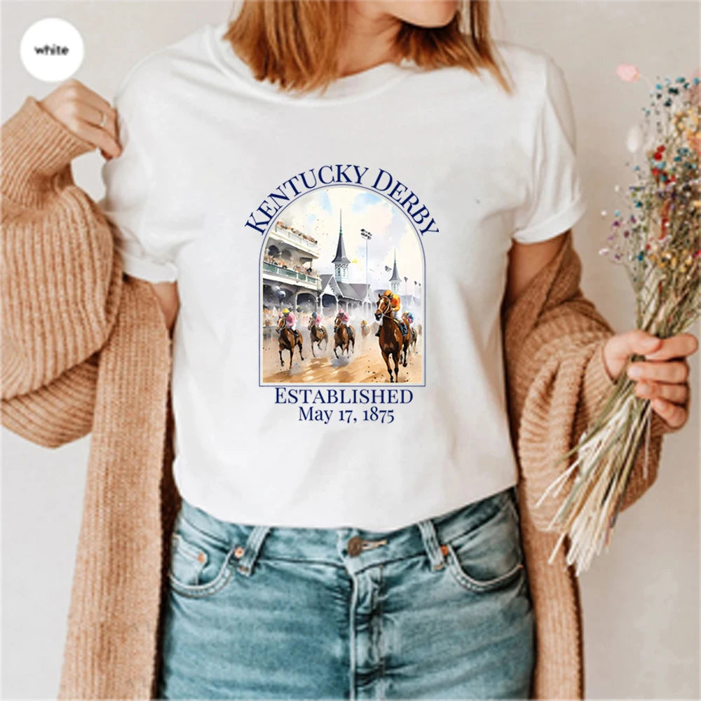 Vintage Kentucky Derby Horse Racing Graphic Tee – Classic Equestrian Heritage Shirt