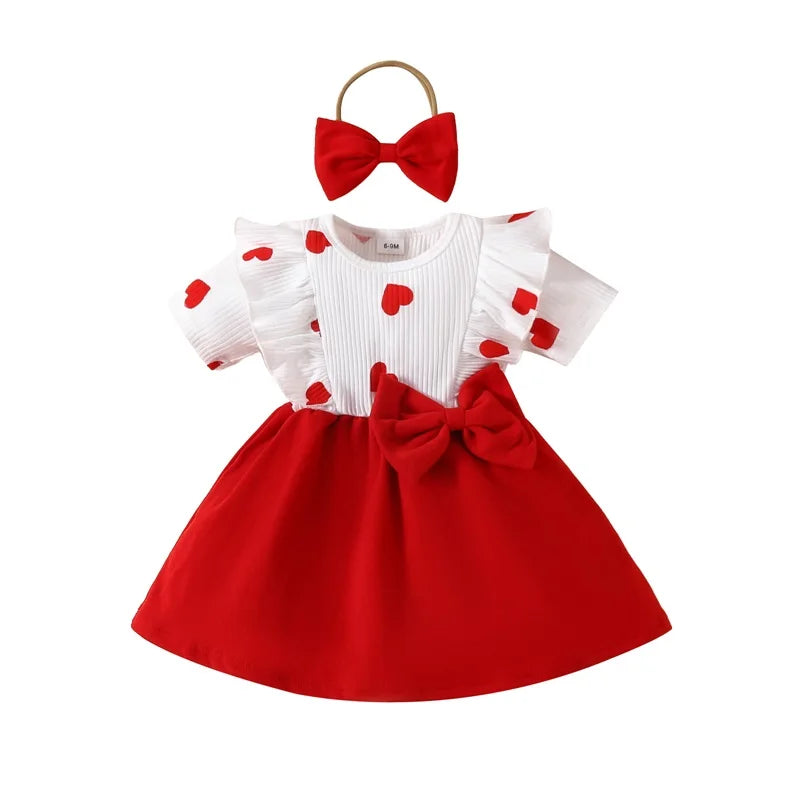 Baby,Toddler Girl Valentine's Day Heart Print Dress