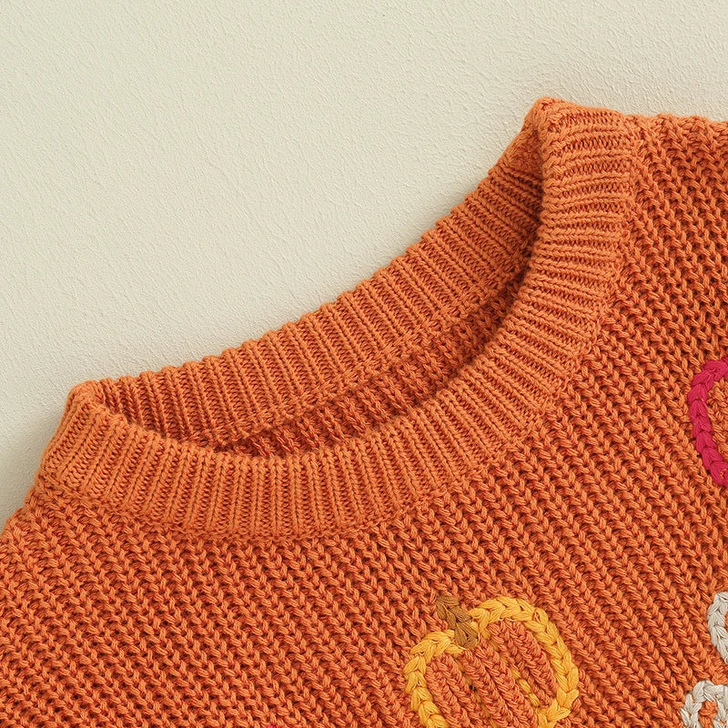 Baby Pumpkin Fall Halloween Knitted Sweater