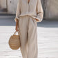Lightweight Button-Up Lounge Set – Relaxed Top & Wide Leg Pants