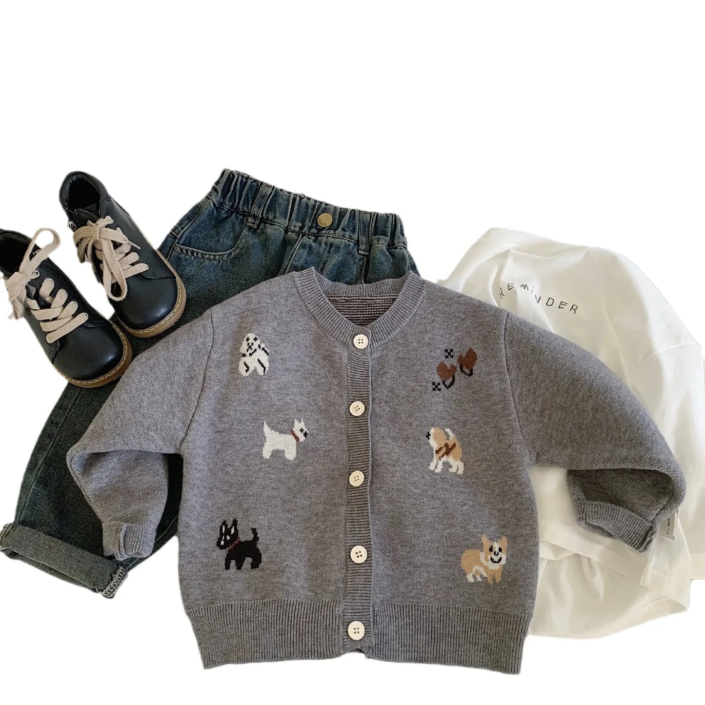 Kids Casual Knitted Cardigan Sweater