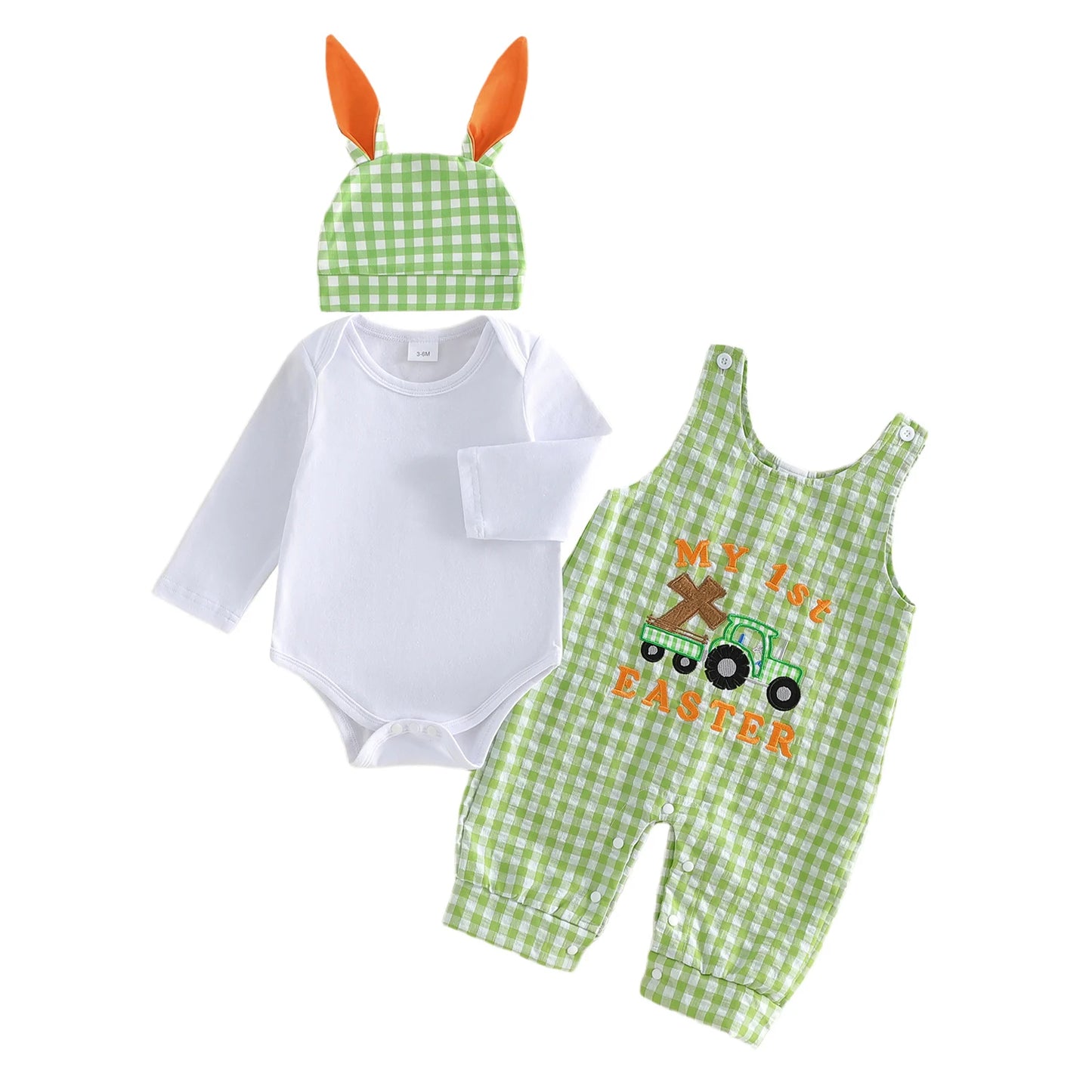 🐣 My First Easter Baby Romper Set – Bunny Hat Outfit