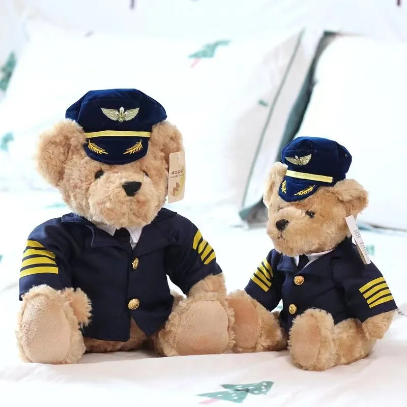 Pilot and Flight Attendant Plush Bear