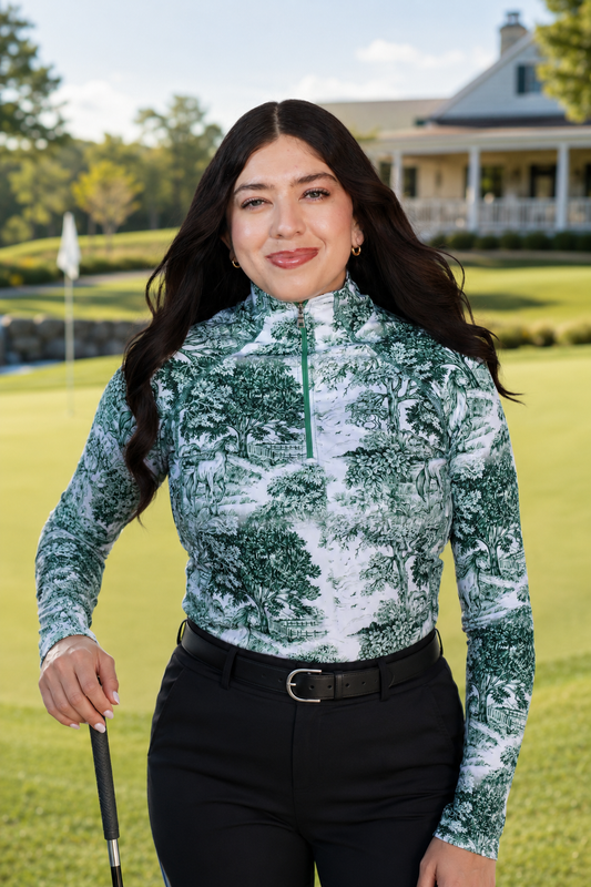 The Manor Ride Toile - Women’s Quarter-Zip Golf & Sun Shirt