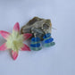 Light Blue & Dark Blue Sea Glass Pebble Earrings Silver Plated