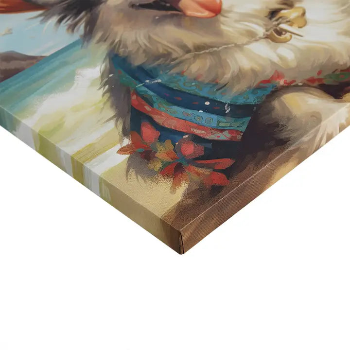 Beach Dogs Coastal Canvas Wall Art, Chihuahua