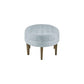 Oval Ottoman Button Tufted Bench, Light Blue